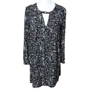 Earthbound Trading Co Black Long Sleeve Flowy Tunic Dress Size Medium